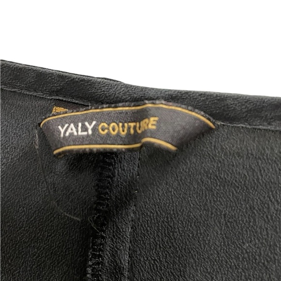 YALY COUTURE Elegant Silk Black Maxi Dress - Picture 3 of 7